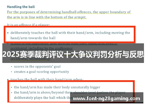 2025赛季裁判评议十大争议判罚分析与反思